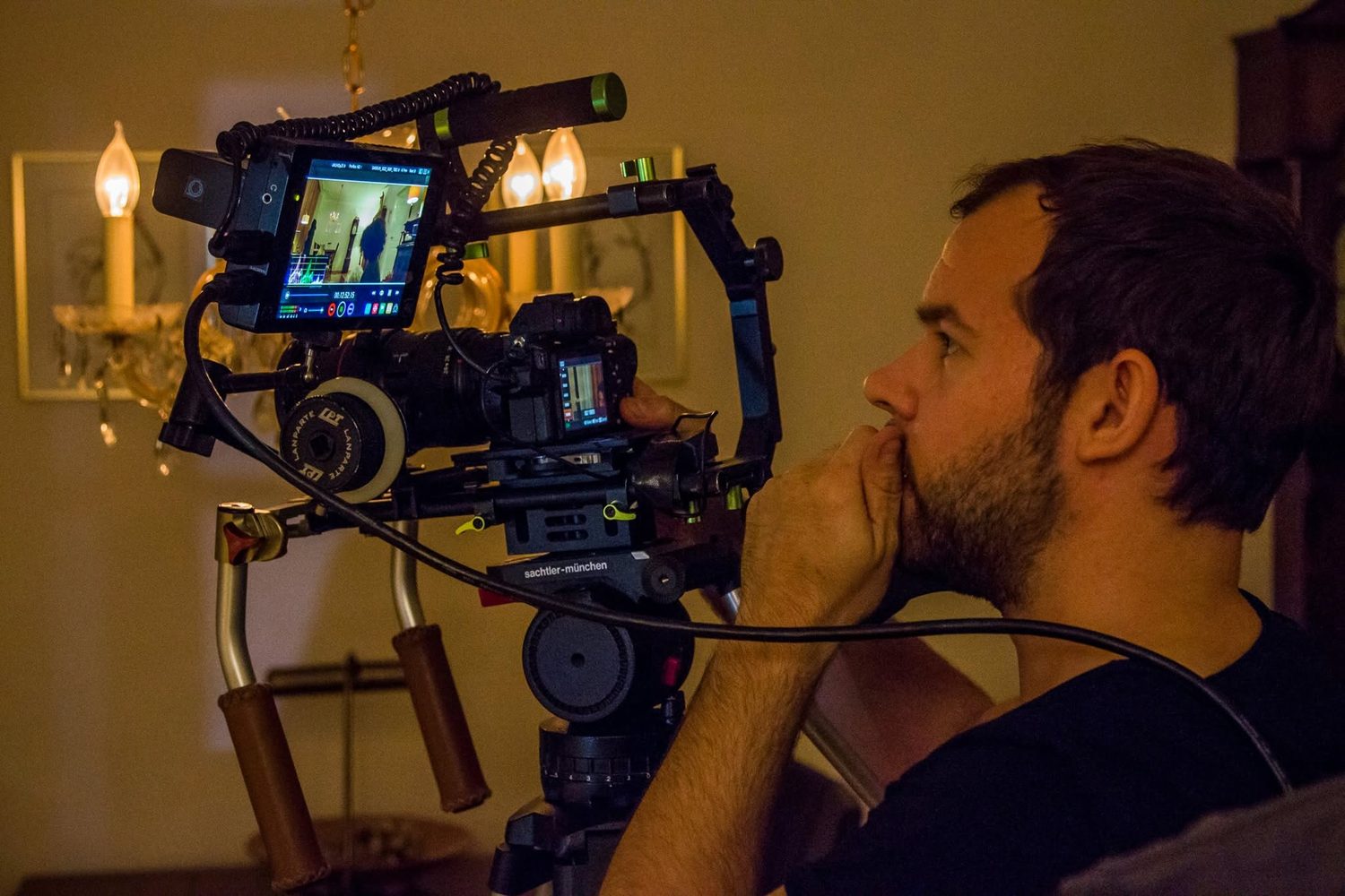 Op de set van Als..., filmen bij kaarslicht